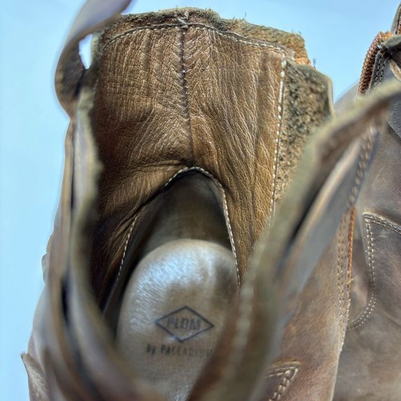 PLDM Palladium Leather Ankle Boots Womens 7.5 Stony CSR Heel Brown Booties Braid - Picture 12 of 14